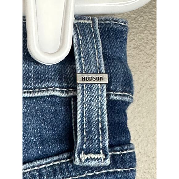 Hudson Los Angeles Skinny Fit Medium Wash Denim Raw Hem Blue Jeans Size 29 - Picture 6 of 7